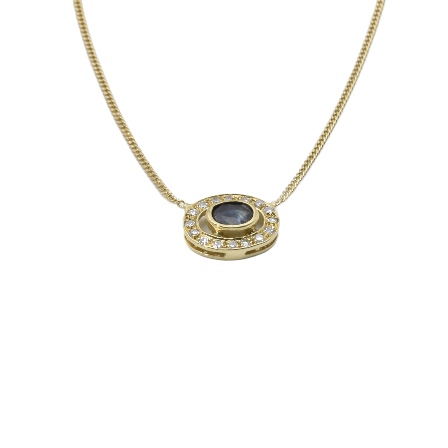 Collier mit Diamanten und Saphir