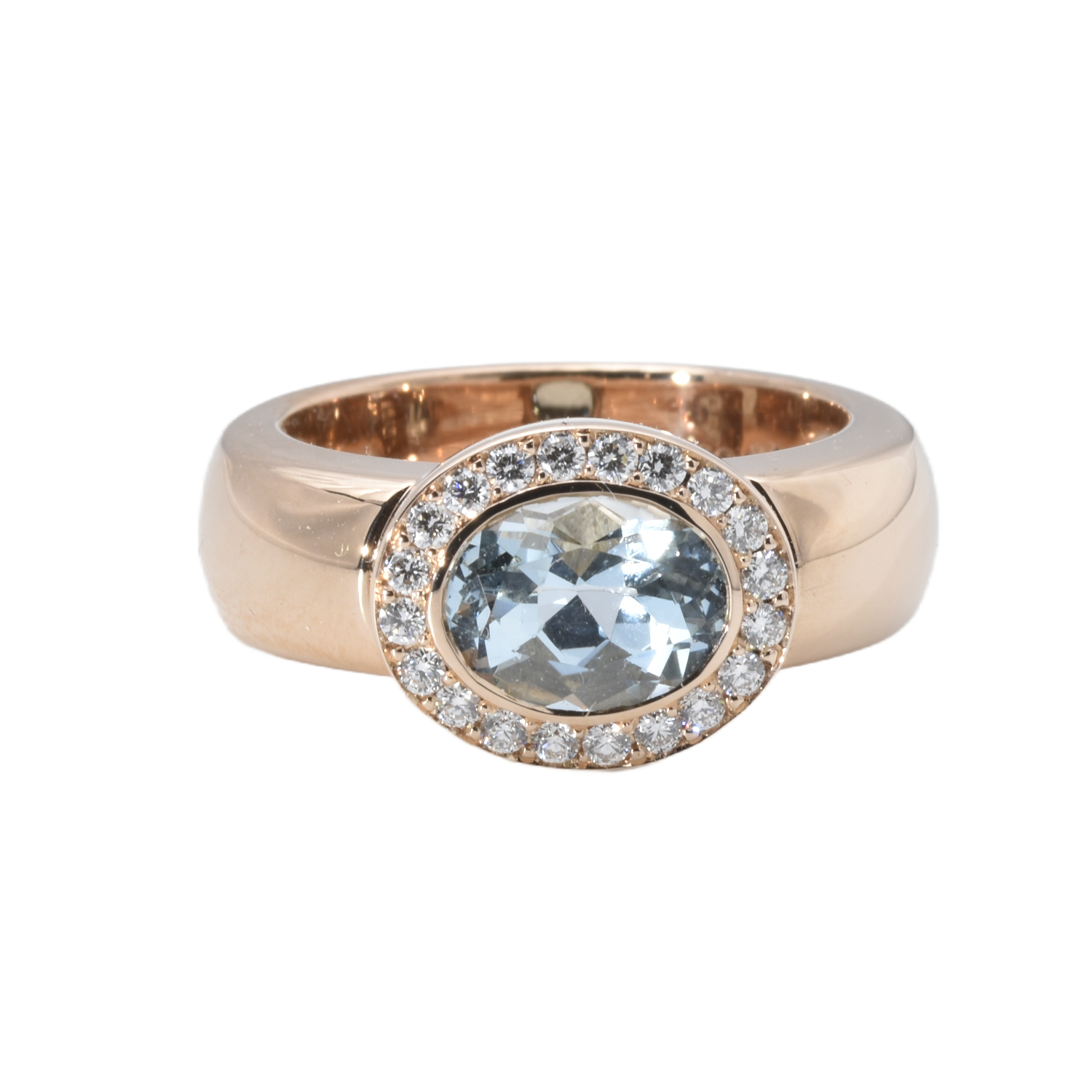 Aquamarinring mit Brillanten