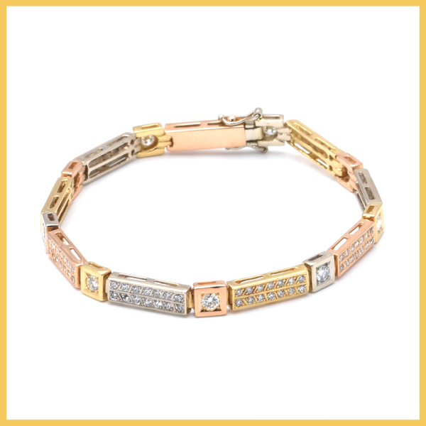 Armband | 585/000 Gold | Tricolor | Diamanten | Brillanten