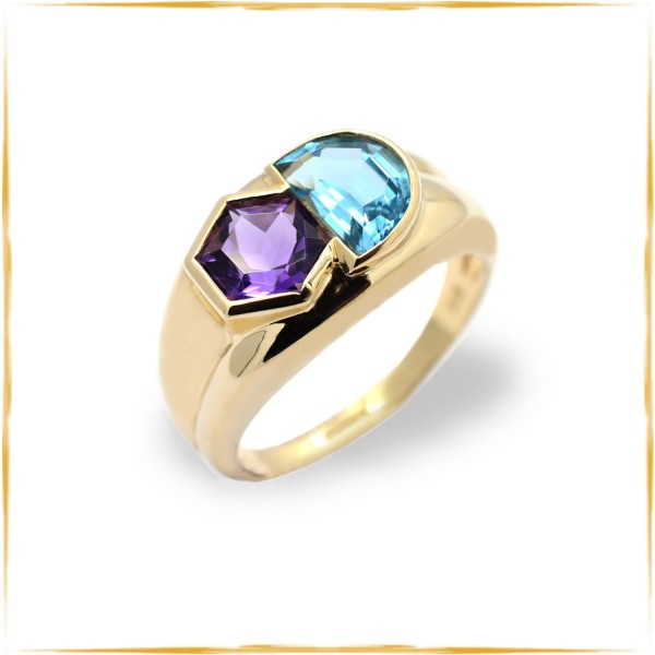 Ring | 585/000 Gold | Topas | Amethyst