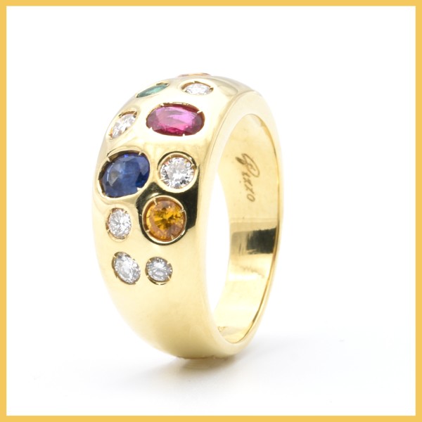 Ring | 750/000 Gelbgold | Brillanten | Rubin | Saphir | Smaragd | Citrin