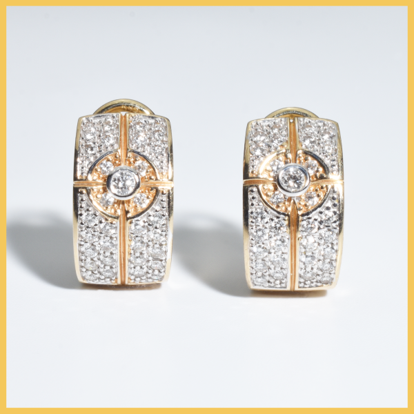 Ohrclips | 750/000 Gold | Bicolor | Diamanten