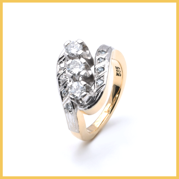 Ring | 585/000 Gold | Bicolor | Diamanten | Brillanten