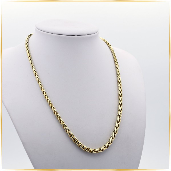 Zopfkette | 585/000 Gold | Kastensteckschloss mit Sicherheitsacht