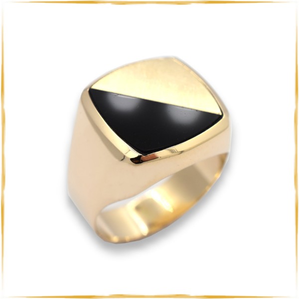 Ring | 585/000 Gold | Onyx | Chevalier | Herrenring