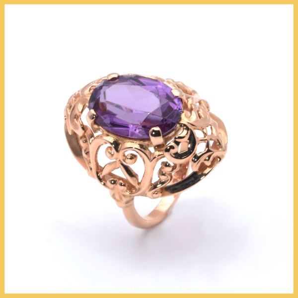 Ring | 583/000 Rosegold | Amethyst | Vintage