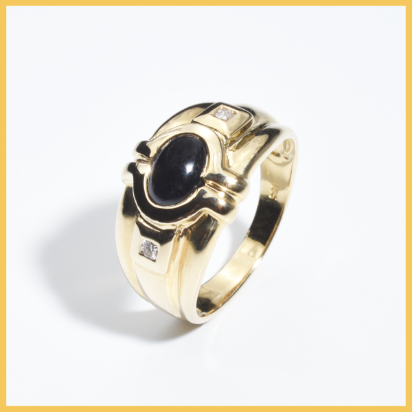 Ring | 585/000 Gelbgold | Saphir | Brillanten