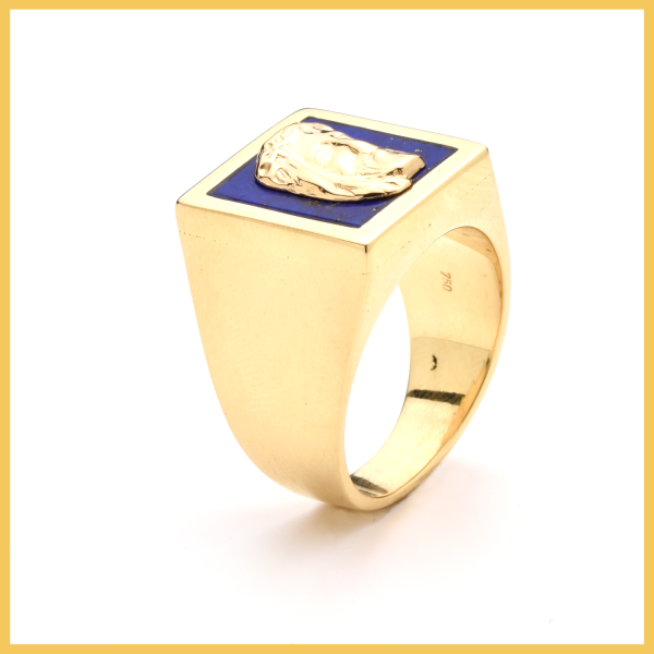 Ring | 750/000 Gold | Herrenring | Lapislazuli