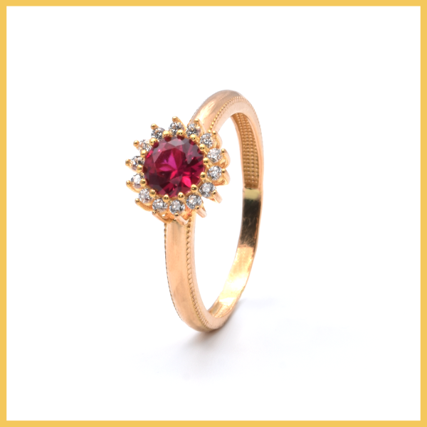 Ring | 875/000 Gelbgold | Spinell | Zirkonia