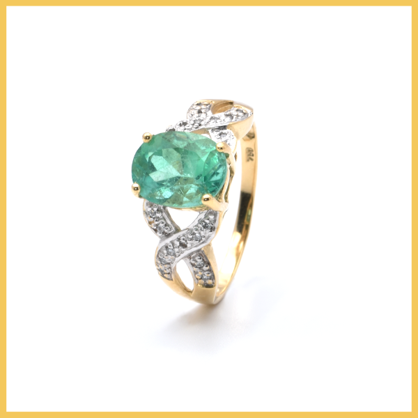 Ring | 750/000 Gold | Bicolor | Smaragd | Brillanten
