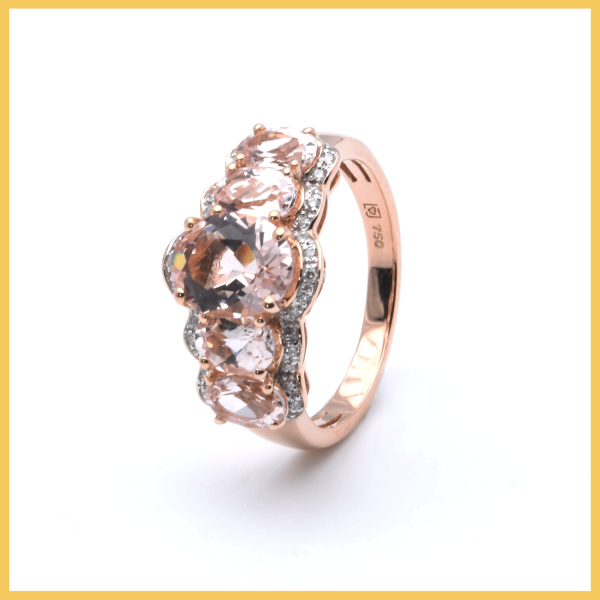 Ring mit Brillanten und Morganite