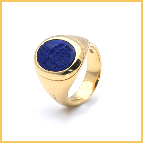 Ring | 750/000 Gelbgold | Lapislazuli | Siegelring