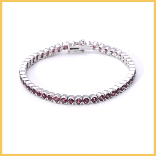 Tennisarmband mit Rhodolith