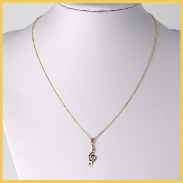 Kette mit Anhänger | 585/000 Gelbgold | Musiknote