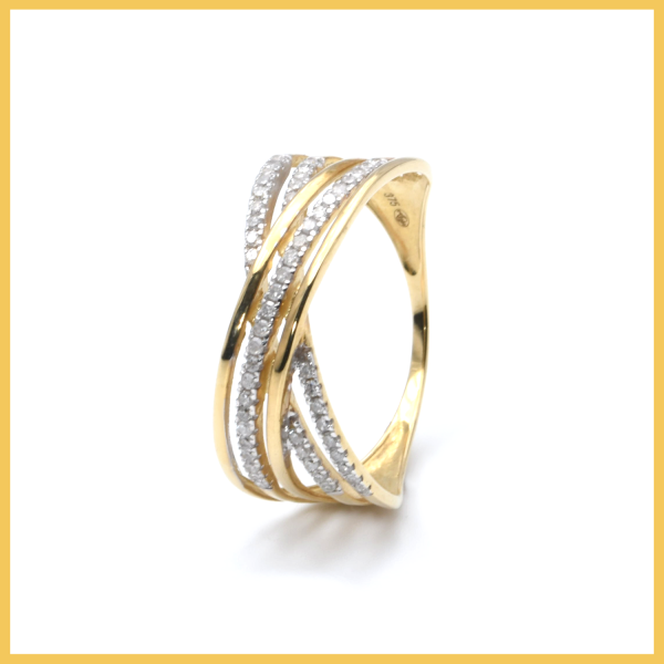 Ring | 375/000 Gelbgold | Diamanten
