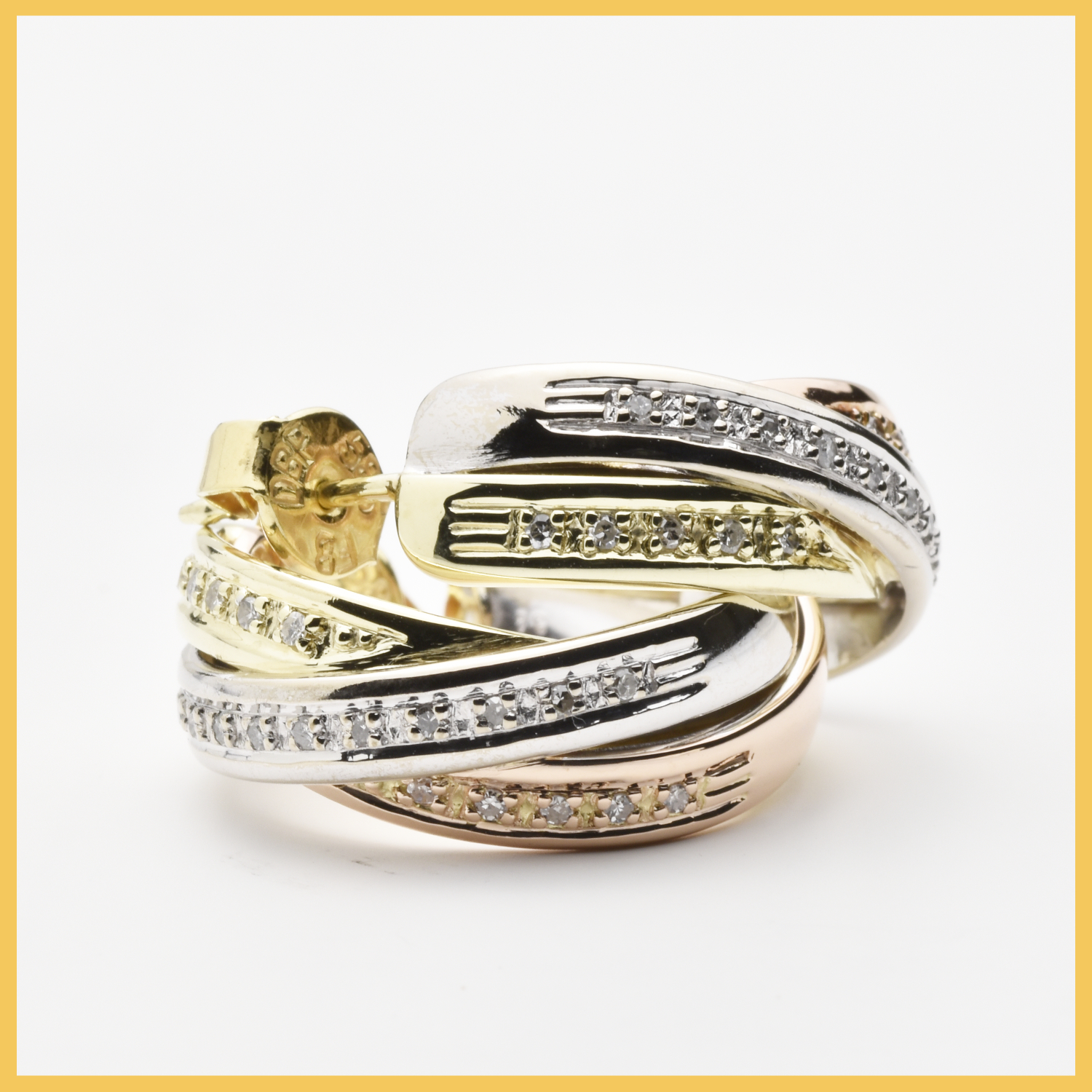 Creolen Tricolor | | Shop | | 585/000 Grüne´s Gold Brillanten