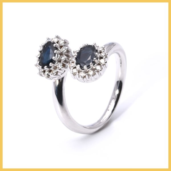 Ring mit Saphir und Brillanten
