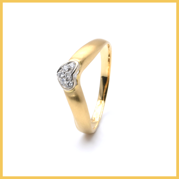 Ring | 750/000 Gelbgold | Diamanten | Herz