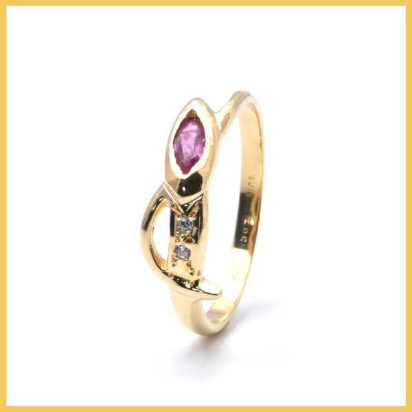 Ring | 585/000 Gelbgold | Zirkonia | Spinell