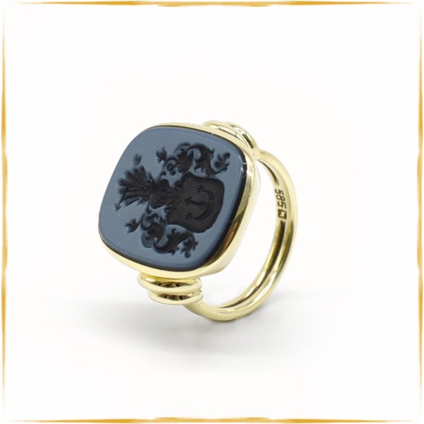 Ring | 585/000 Gelbgold | Wappenring | Lagenstein