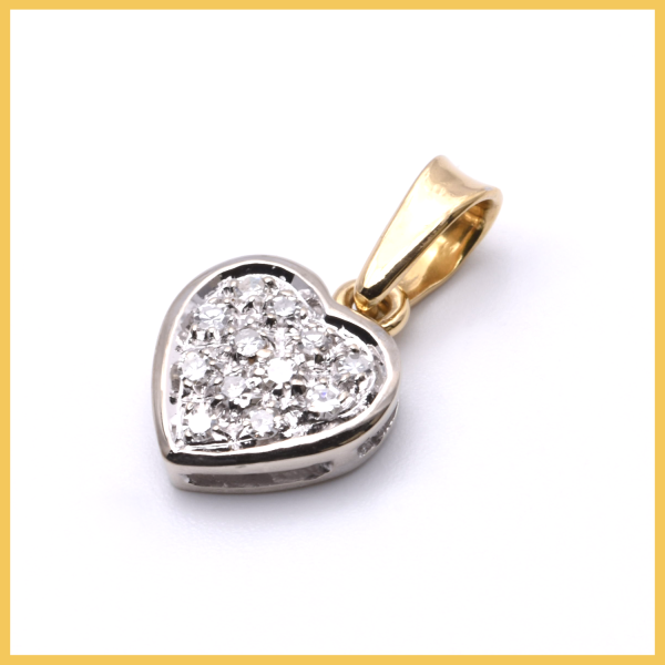Anhänger Herz mit Diamanten