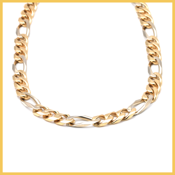 Figarokette | 750/000 Gold | Bicolor | Brillanten