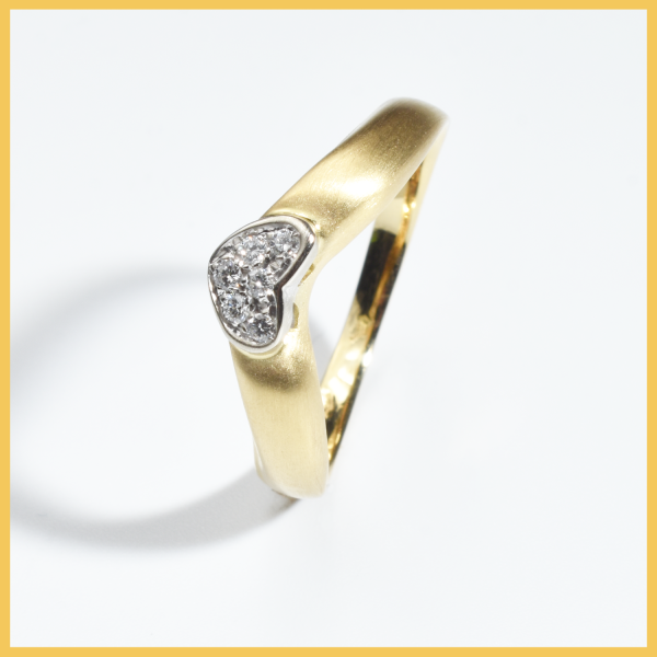 Ring | 750/000 Gelbgold | Diamanten | Herz