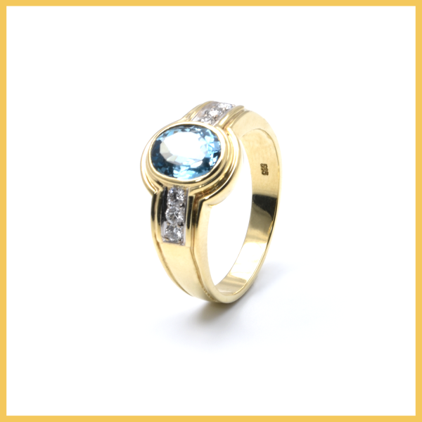 Ring | 585/000 Gelbgold | Topas | Brillanten