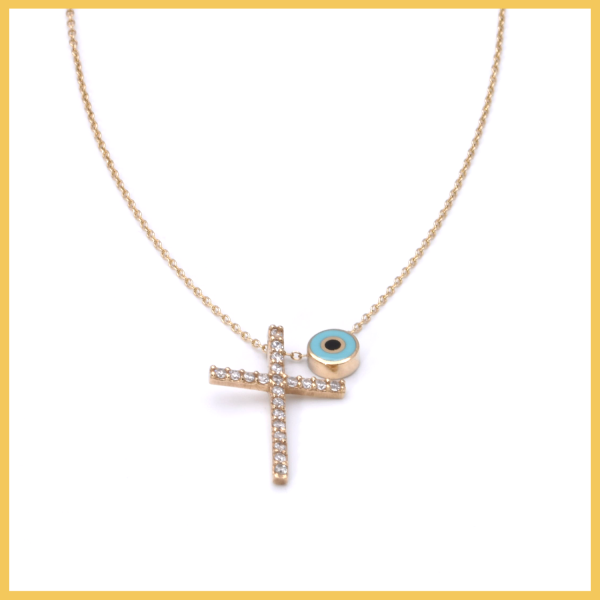 Kette mit Kreuzanhänger und Auge