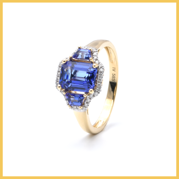 Ring | 585/000 Gelbgold | Diamanten | Tansanit