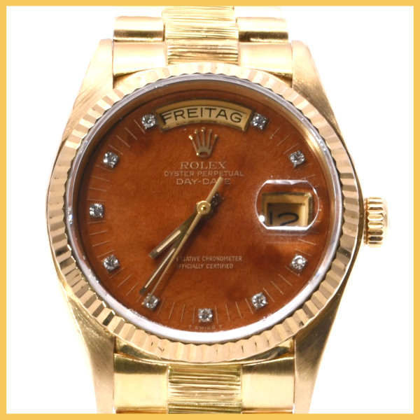 Rolex Day-Date | Ref. 18038 | Borken Armband | Wood Dial