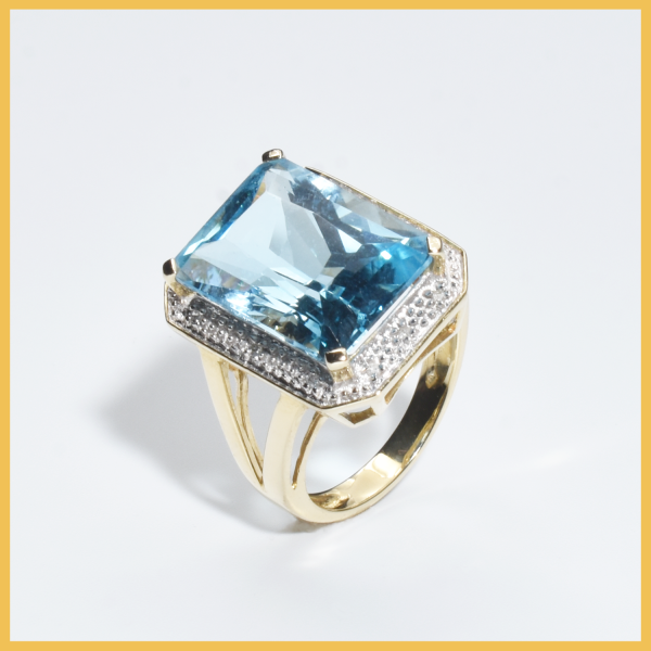 Ring | 585/000 Gold | Bicolor | Aquamarin | Diamanten