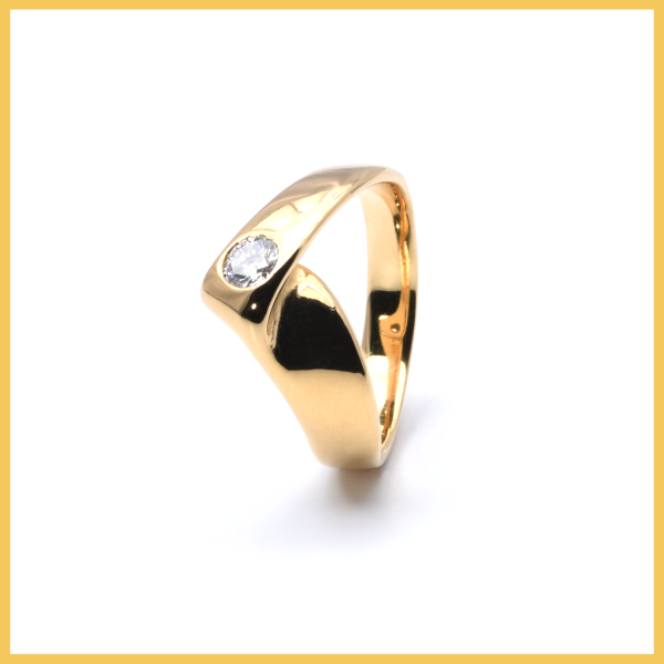 Solitär Ring | 750/000 Gelbgold | Brillant