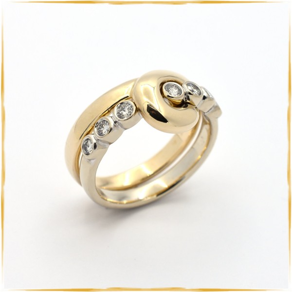 Duo Ring | 585/000 Gold | Brillanten