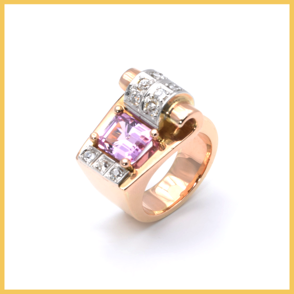 Ring | 750/000 Gelbgold | Diamanten | Spinell