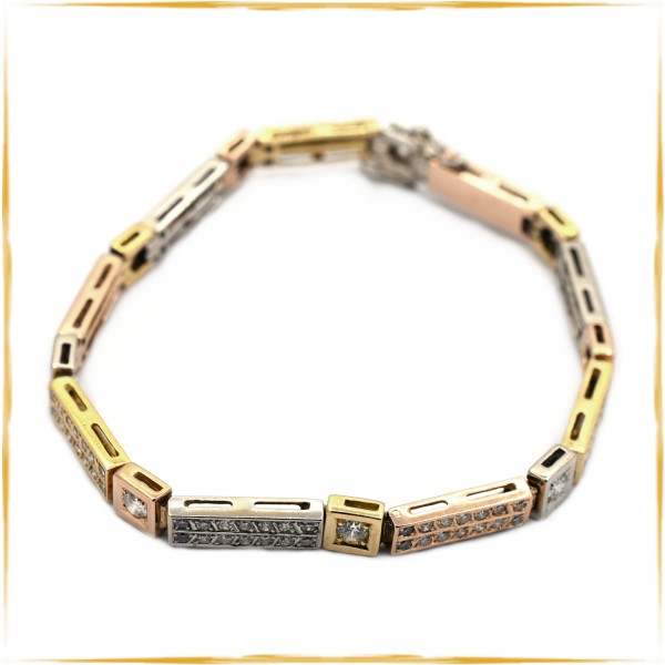 Armband | 585/000 Gold | Tricolor | Diamanten
