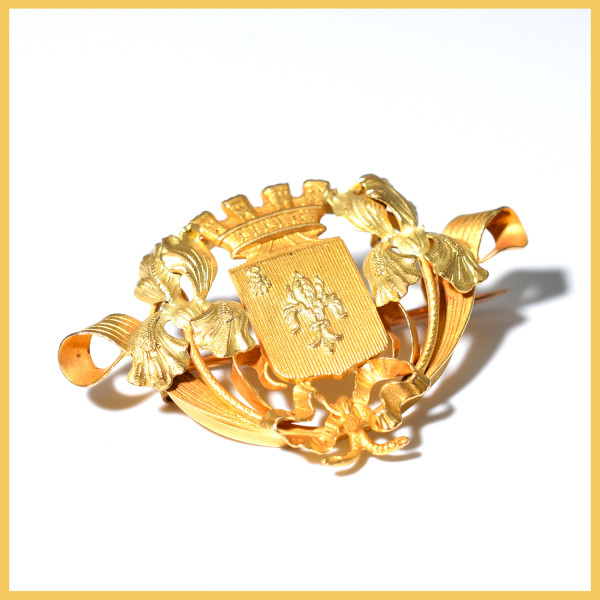 Brosche | 585/000 Gold | Wappen