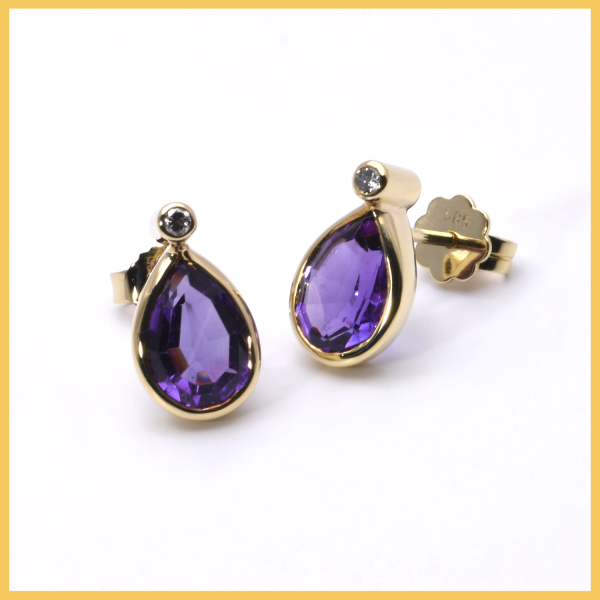 Amethyst Brillant Ohrstecker