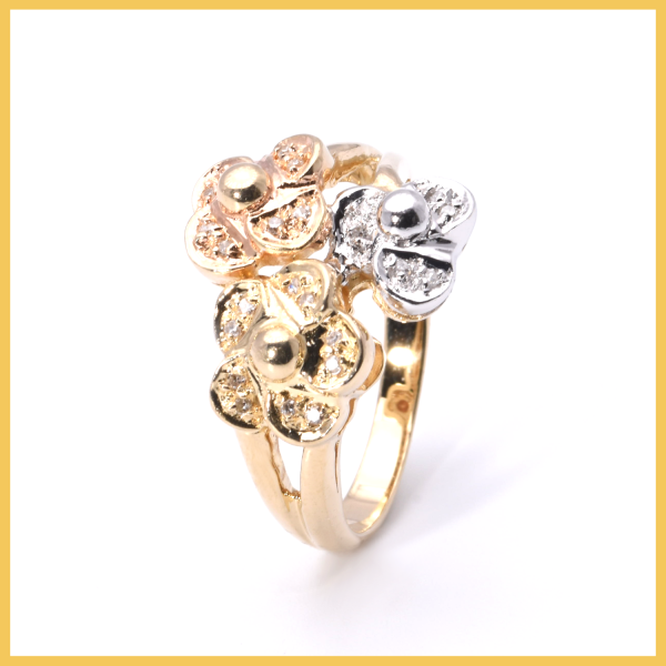 Floraler Diamant Ring