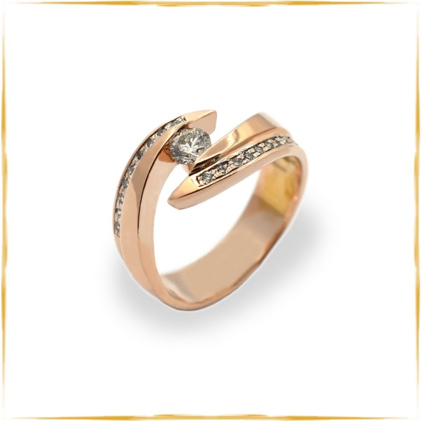 Ring | 585/000 Gold | Roségold | Brillanten