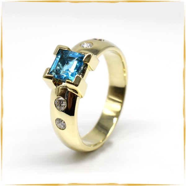 Ring | 585/000 Gold | Topas | Brillanten